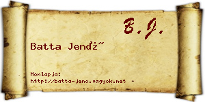 Batta Jenő névjegykártya