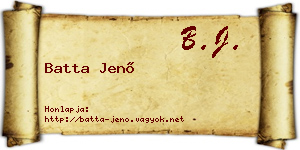 Batta Jenő névjegykártya