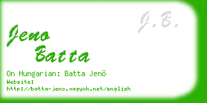 jeno batta business card